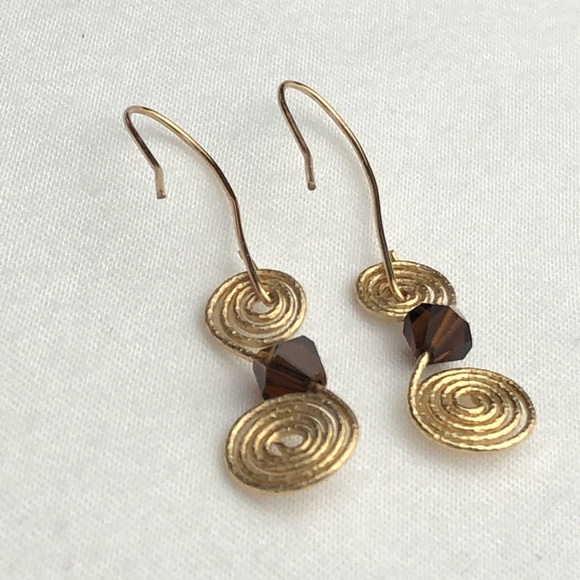 🐷 Handmade Wire Wrapped Dangling Earrings - Picture 4 of 7